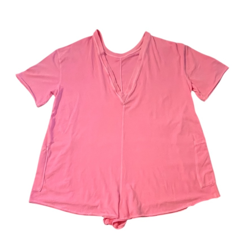 FP Movement by Free People Pink Short Sleeve V-Neck Back Romper - Picture 6 of 6